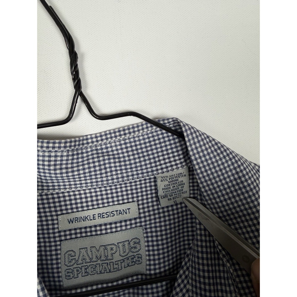 Auburn TIGERS Campus Specialties Men's XL Long Sleeve Blue Checks - Picture 4 of 9
